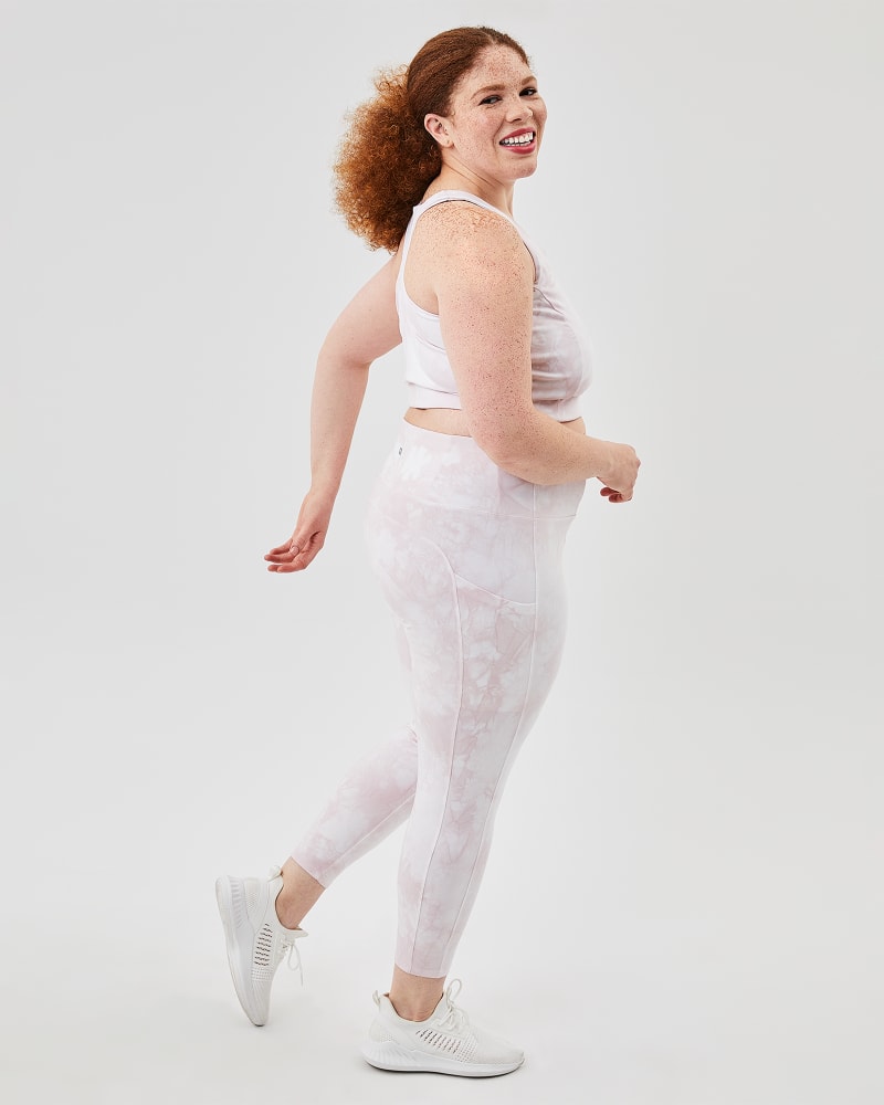 Plus size model with hourglass body shape wearing Calantha High-Rise Legging by Marc NY | Dia&Co | dia_product_style_image_id:155707
